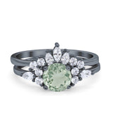 Two Piece Round Natural Stone Ring