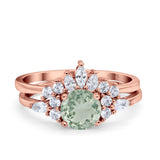 Two Piece Round Natural Stone Ring