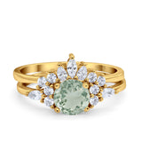 Two Piece Round Natural Stone Ring