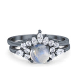 Two Piece Round Natural Stone Ring