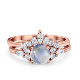 Two Piece Round Natural Stone Ring