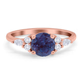 Art Deco Round Natural Stone Wedding Ring