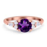 Art Deco Round Natural Stone Wedding Ring