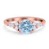 Art Deco Round Natural Stone Wedding Ring