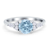 Art Deco Round Natural Stone Wedding Ring