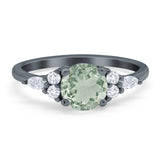 Art Deco Round Natural Stone Wedding Ring