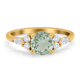 Art Deco Round Natural Stone Wedding Ring