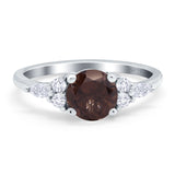 Art Deco Round Natural Stone Wedding Ring