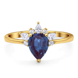 Pear Teardrop Natural Stone Wedding Ring