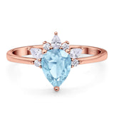 Pear Teardrop Natural Stone Wedding Ring