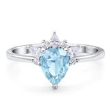 Pear Teardrop Natural Stone Wedding Ring