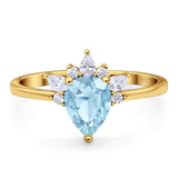 Pear Teardrop Natural Stone Wedding Ring