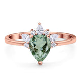 Pear Teardrop Natural Stone Wedding Ring