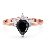 Pear Teardrop Natural Stone Wedding Ring