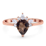 Pear Teardrop Natural Stone Wedding Ring