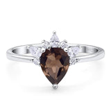 Pear Teardrop Natural Stone Wedding Ring