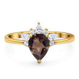 Pear Teardrop Natural Stone Wedding Ring