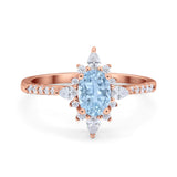 Oval Natural Stone Floral  Ring