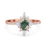 Oval Natural Stone Floral  Ring