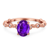 Art Deco Oval Natural Stone Solitaire Ring