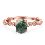 Art Deco Oval Natural Stone Solitaire Ring