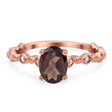 Art Deco Oval Natural Stone Solitaire Ring