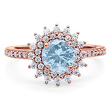 Art Deco Round Natural Stone Floral Ring