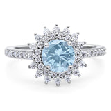 Art Deco Round Natural Stone Floral Ring