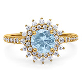 Art Deco Round Natural Stone Floral Ring