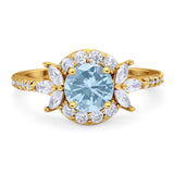 Vintage Style Round Natural Stone Flower Ring