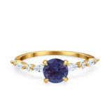 Petite Dainty Round Natural Stone Ring