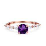 Petite Dainty Round Natural Stone Ring