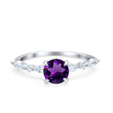 Petite Dainty Round Natural Stone Ring