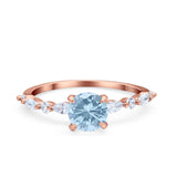 Petite Dainty Round Natural Stone Ring