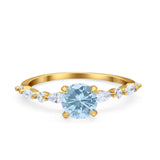 Petite Dainty Round Natural Stone Ring