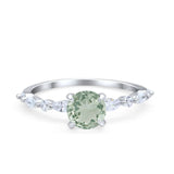 Petite Dainty Round Natural Stone Ring