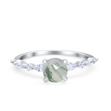 Petite Dainty Round Natural Stone Ring
