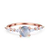 Petite Dainty Round Natural Stone Ring