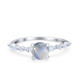 Petite Dainty Round Natural Stone Ring