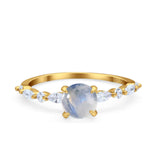 Petite Dainty Round Natural Stone Ring