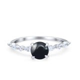 Petite Dainty Round Natural Stone Ring