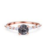 Petite Dainty Round Natural Stone Ring