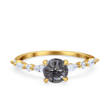 Petite Dainty Round Natural Stone Ring