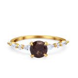 Petite Dainty Round Natural Stone Ring
