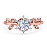 Art Deco Round Natural Stone Floral Ring