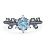 Art Deco Round Natural Stone Floral Ring