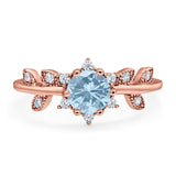 Art Deco Round Natural Stone Floral Ring