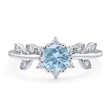 Art Deco Round Natural Stone Floral Ring