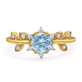 Art Deco Round Natural Stone Floral Ring