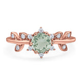 Art Deco Round Natural Stone Floral Ring